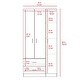 preview thumbnail 7 of 31, Bosko 3 Doors Armoire, 2 Drawers, 4 Shelves, Metal Rod