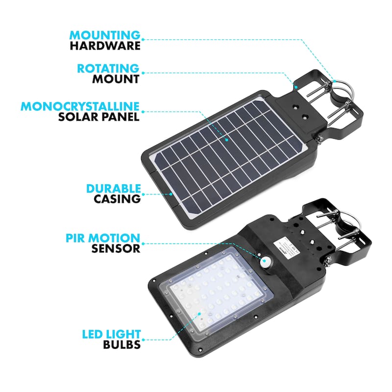 Wagan 800 Lumens Solar Powered Street Light (Head Only) - BLACK