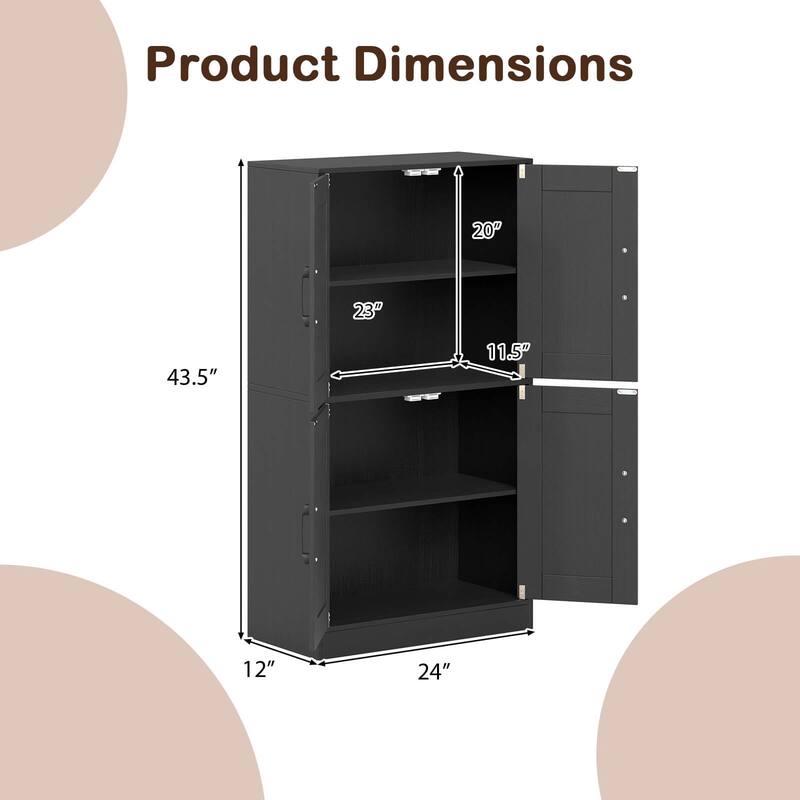 Costway Bathroom Cabinet with Doors & Adjustable Shelves Storage - See Details