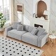 preview thumbnail 4 of 15, Oaks Aura 104.72in. 4-seat Large Sofa With Throw Pillows, Modern Corduroy Fabric Multicolour Choice Couch