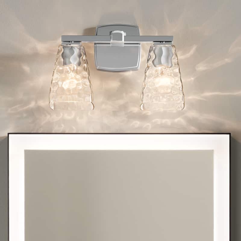 Kichler Lighting Marant 14.25" 2-Light Vanity Light with Clear Water Glass in Chrome