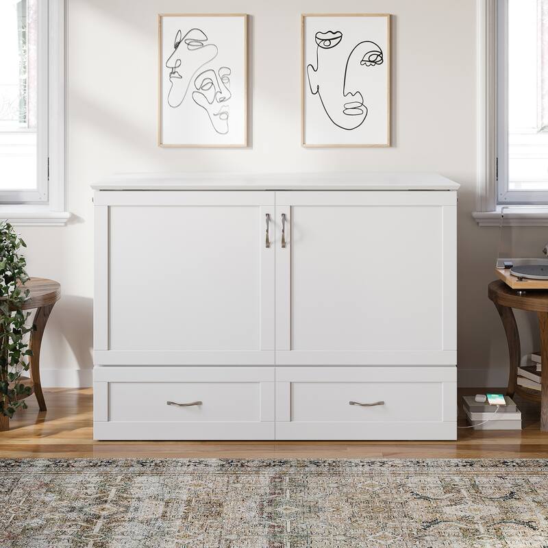 Hamilton Murphy Bed Chest with Mattress and Storage Drawer