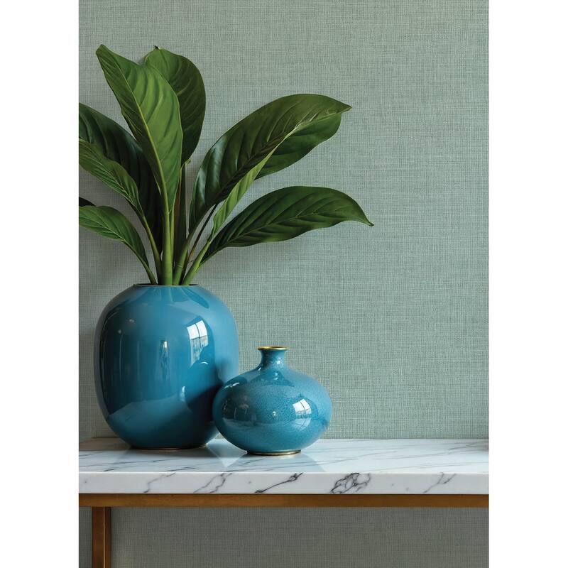 A-Street Prints Alba Light Blue Open Weave Wallpaper