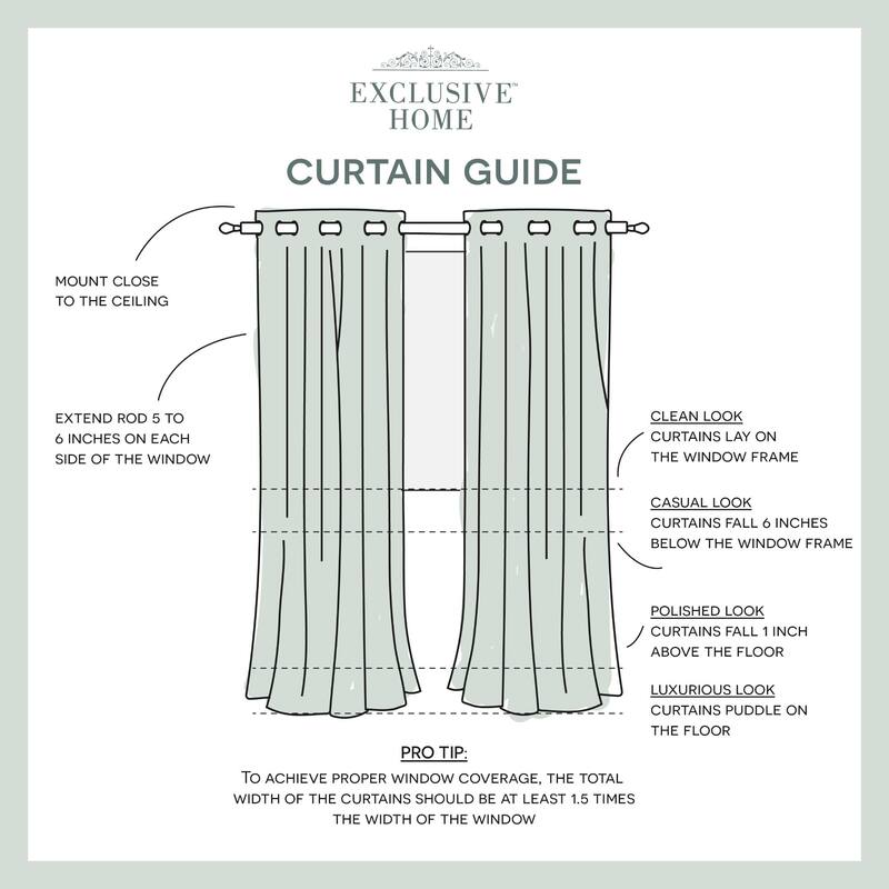 ATI Home Finesse Branch Print Grommet Top Curtain Panel Pair