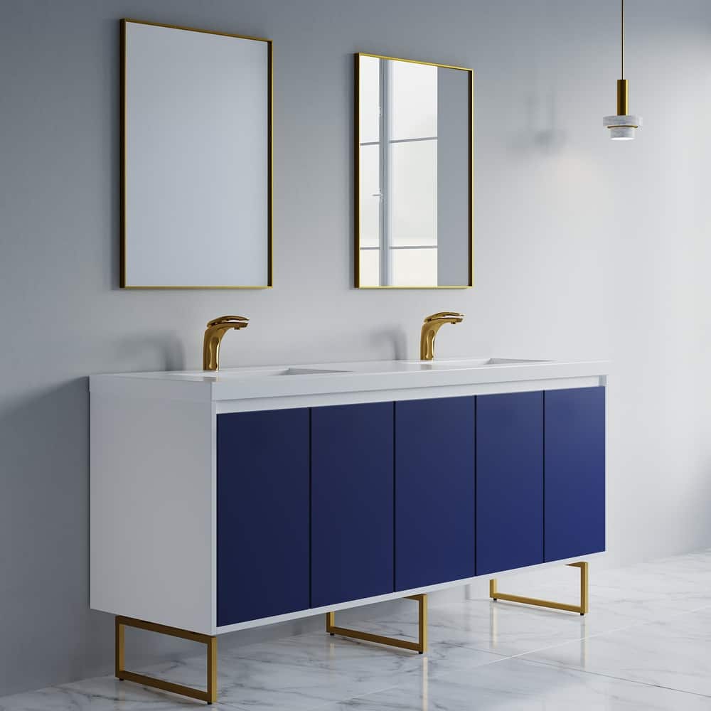 Kennan 72" Double Bathroom Vanity Set with Rectangle Legs