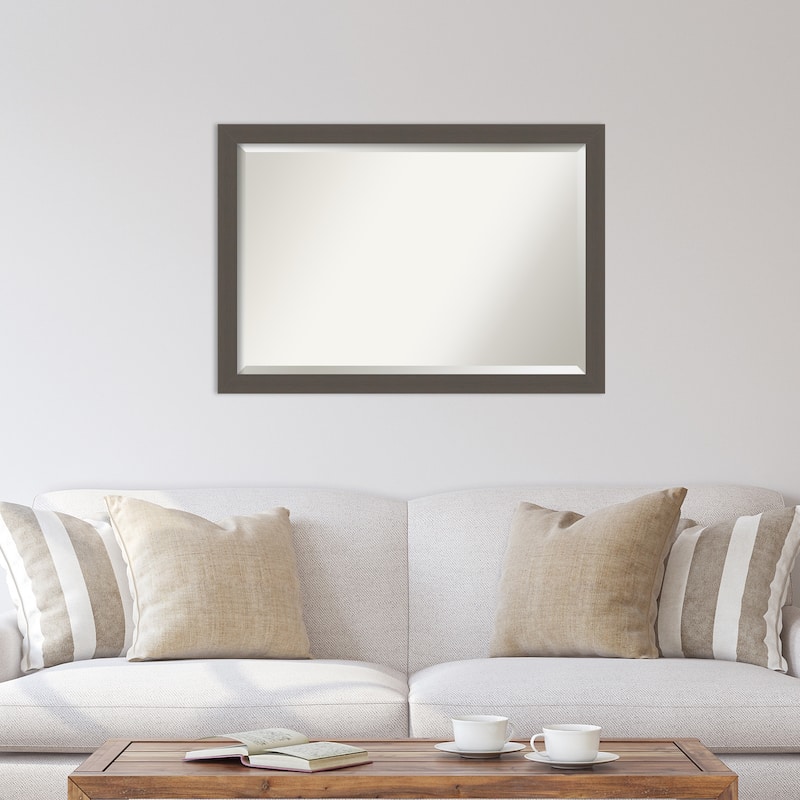 Beveled Wall Mirror - Brushed Nickel Frame
