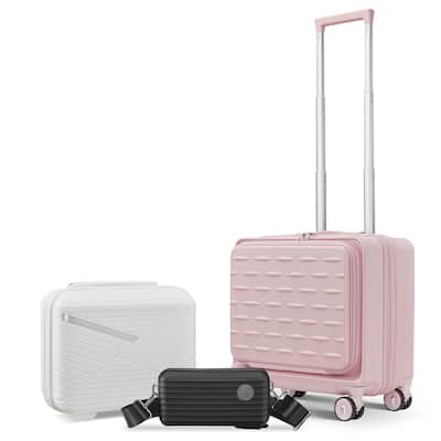 18" Carry On Luggage with Front Open Door &Laptop Interlayer, Hard Shell Suitcase Built-In TSA Luggage Lock