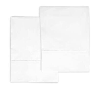 Lavish Touch 100% Cotton 400 TC Pillowcase with Stylish 4 inch Hem Set of 2