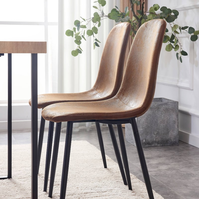 4PCS Cushioned Side Chairs with Metal legs