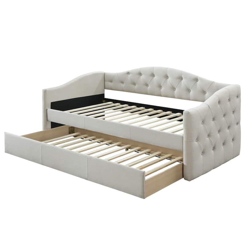 Atlanta Button-tufted Daybed with Twin Trundle