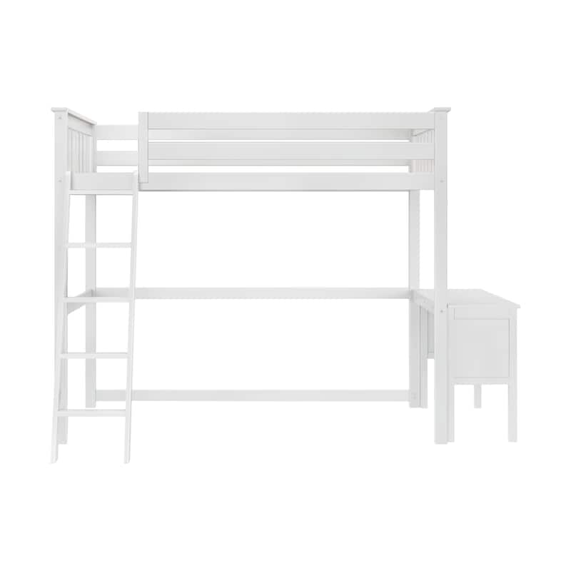Max and Lily Twin-Size High Loft Bed with Desk