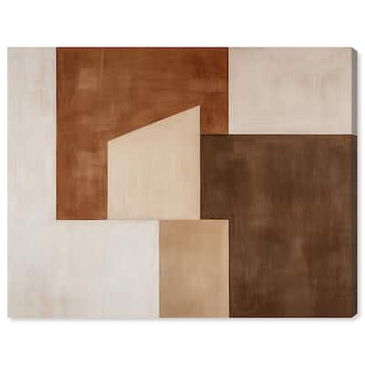 Cream and Brown Panels I Canvas by Art Remedy, Gallery Wrapped