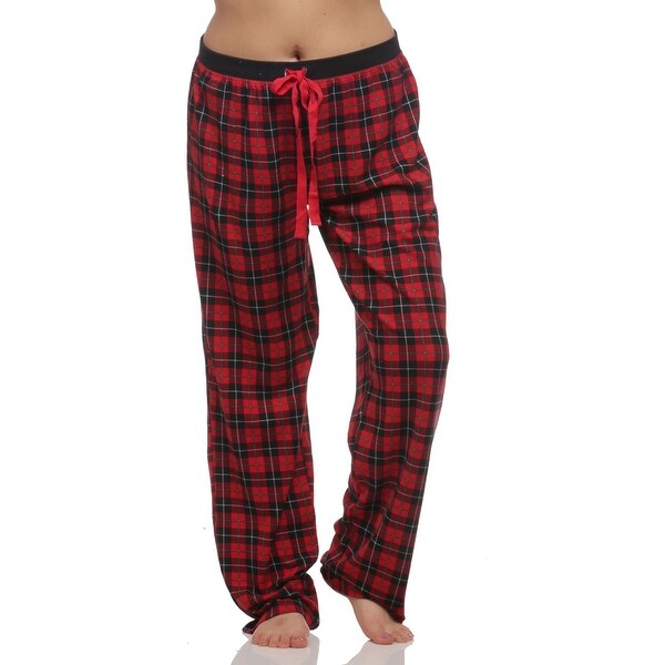 Shop Rene Rofe Women's Hacci Lounge Red Plaid Pajama Pants - Overstock ...
