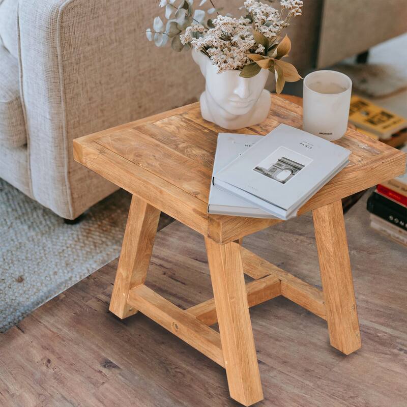 Chic Teak Recycled Teak Wood Square End Table