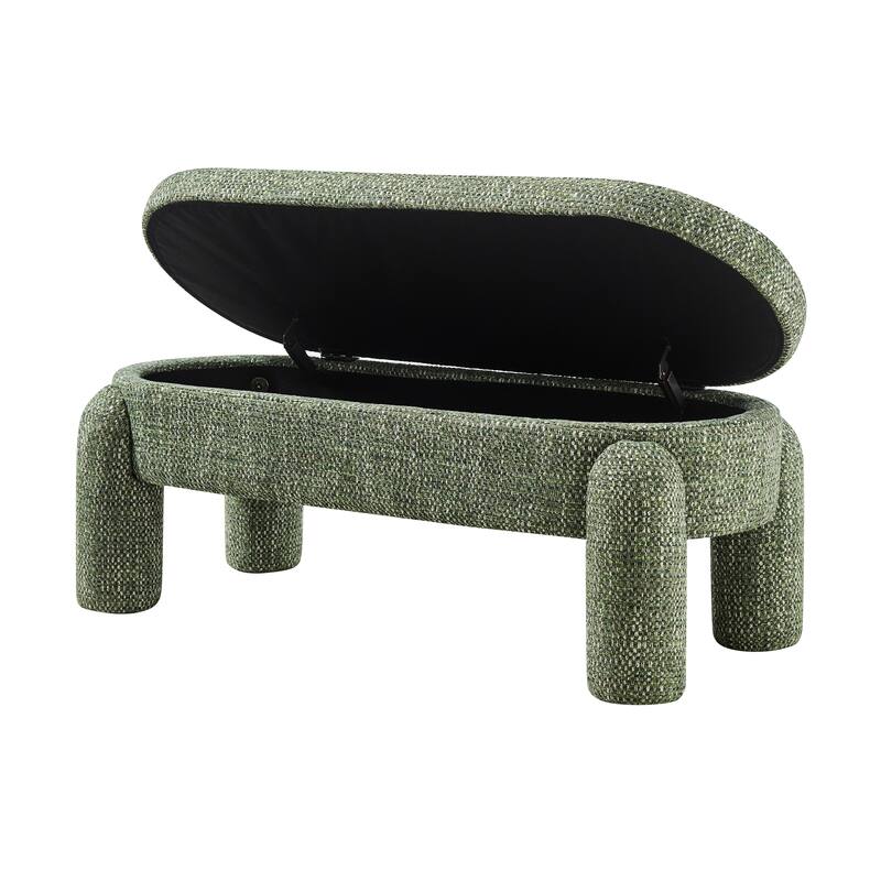 NPD Furniture Bowden Chenille Upholstered Bench