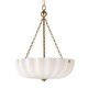 preview thumbnail 1 of 3, Maxim 22652 Bundt 3 Light 16" Wide Semi-Flush Bowl Ceiling Fixture / White / Natural Aged Brass