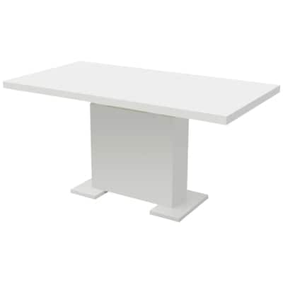 vidaXL Extendable Dining Table High Gloss White - 47.2"x31.5"x29.5"