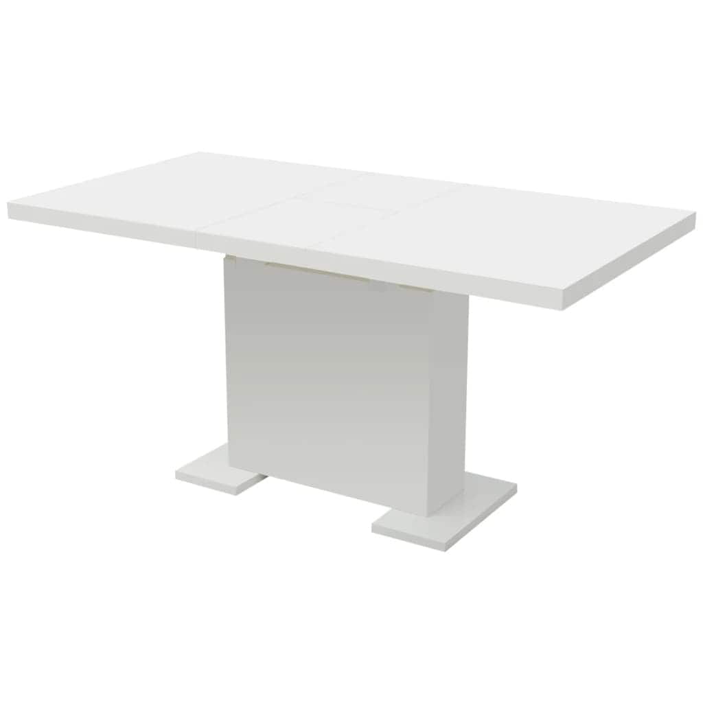 vidaXL Extendable Dining Table High Gloss White - 47.2"x31.5"x29.5"