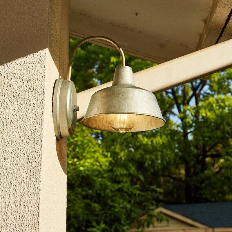 1-Light Outdoor Barn Light With Galvanized finish - 10.54"x12.69"x13"