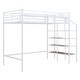 preview thumbnail 43 of 45, Metal Loft Bed with Grid Storage Guardrail and 4-layers Lateral Storage Shelf Ladder - Loft Metal Bed for Bedroom Teens Student