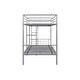 preview thumbnail 9 of 13, Silver Twin over Twin Metal Bunk Bed with Safety Guardrail