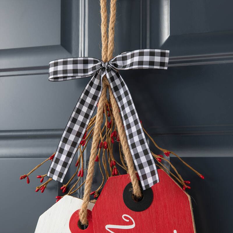Glitzhome 24"H Wooden Valentine's Day/Patriotic/Americana/Easter Doorknob Hanging Decor