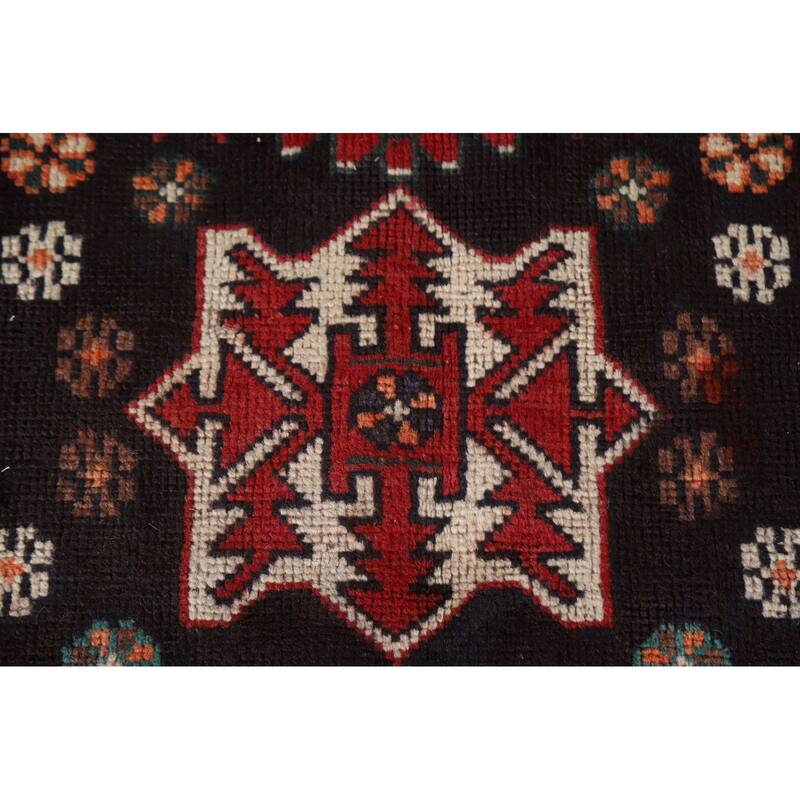 Hamedan Persian Vintage Area Rug Handmade Wool Carpet - 4'0"x 7'0"
