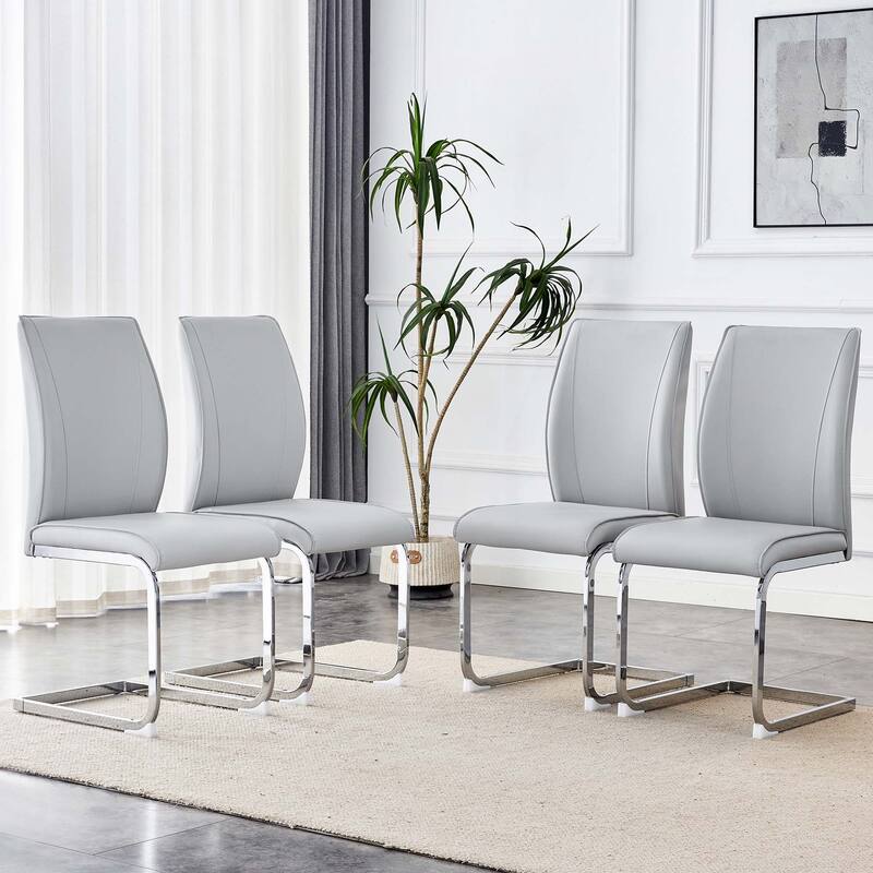 Set of 2 PU Material High Resilience Dining Chair