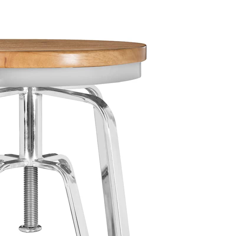 Aimes Wood and Metal 25-29 Inch Adjustable Stool
