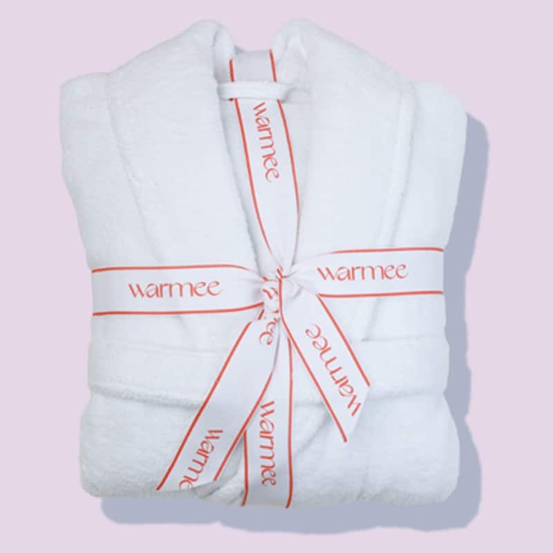 Warmee - Turkish Cotton Soft Luxury Bath Robe - White - Small/Medium