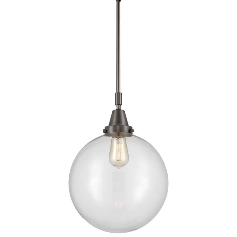 Innovations Lighting 447-1S-16-12 Beacon Pendant Beacon 12" Wide - Oil Rubbed Bronze / Clear