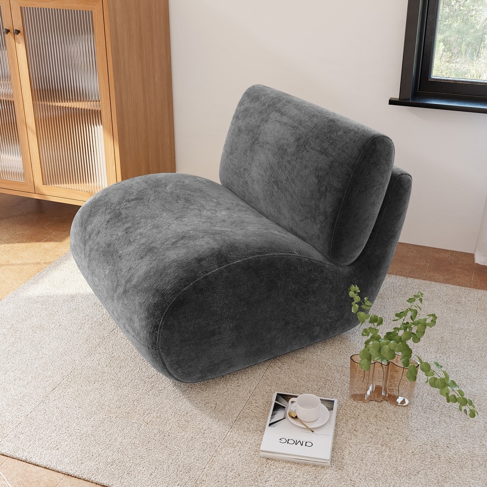 UIXE 33" Swivel Upholstered Aceent Chair Comfy Slipper Chair