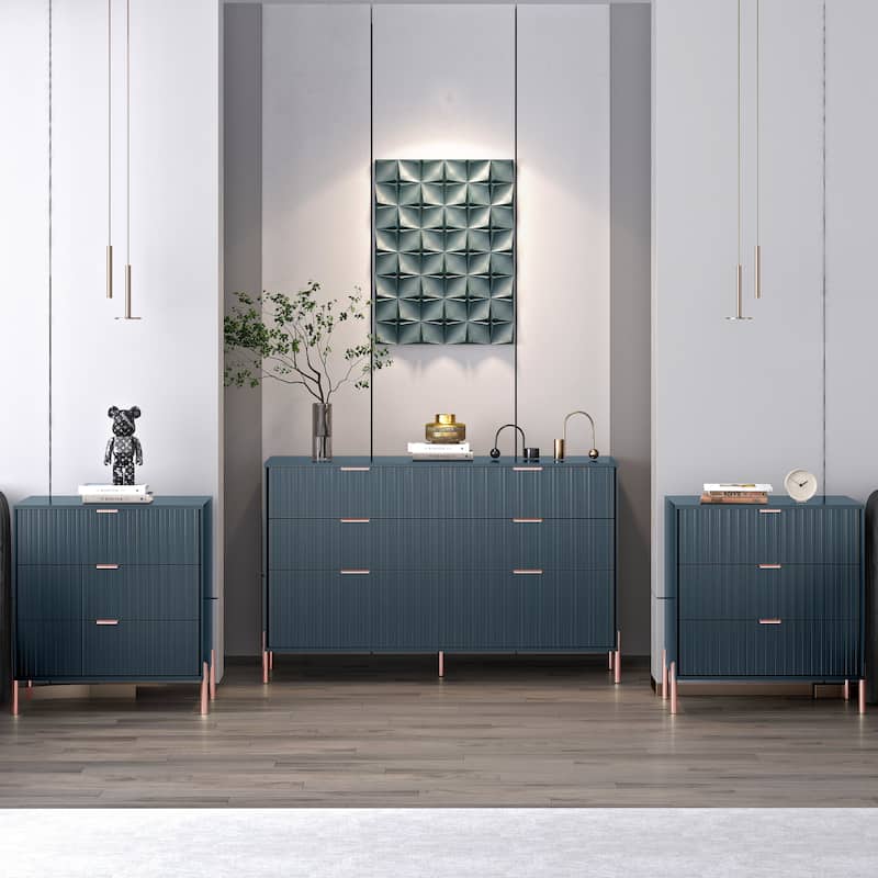 3 Piece Bedroom Set - Navy