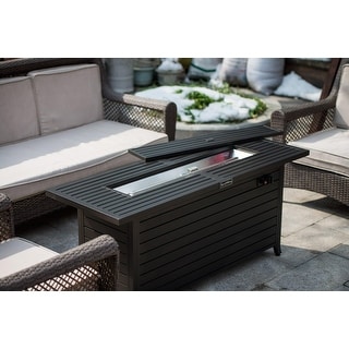 57in Outdoor Gas Propane Fire Pits Table, Aluminum, 50000BTU Firepit ...