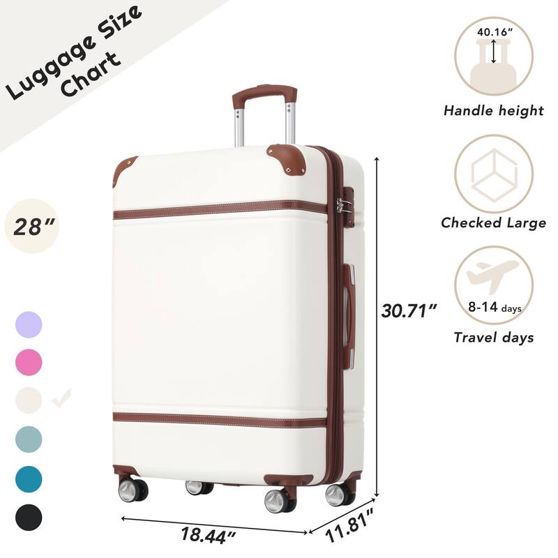 1 Piece 20''/24''/28'' Luggage with TSA lock, Expandable Lightweight Suitcase with Spinner Wheels for Travel