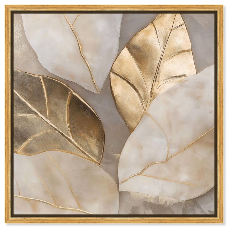 Golden Cascades Canvas by Art Remedy - Gold - 30" x 30"