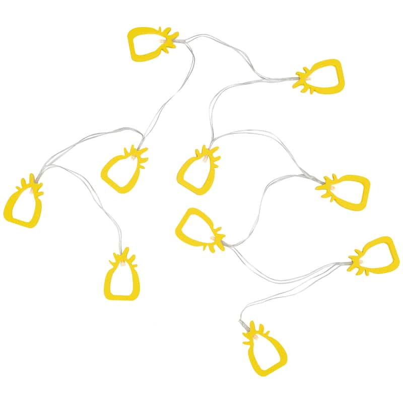 10-Count LED Pineapple Fairy Lights - Warm White - Bright Yellow