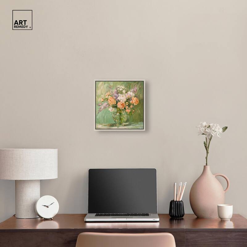 Vase and Greenery Canvas by Art Remedy
