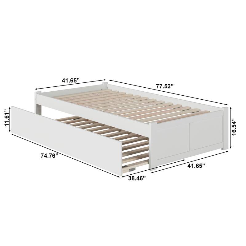 Concord Platform Bed with Footboard and Twin Trundle Bed
