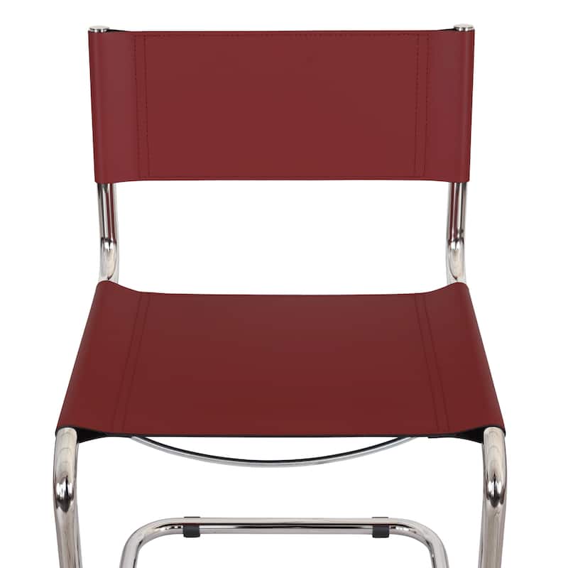 Breuer Chair Company Mart Stam Cantilever Side Chair w/ Chrome Frame (Various Bonded Leather Colors)