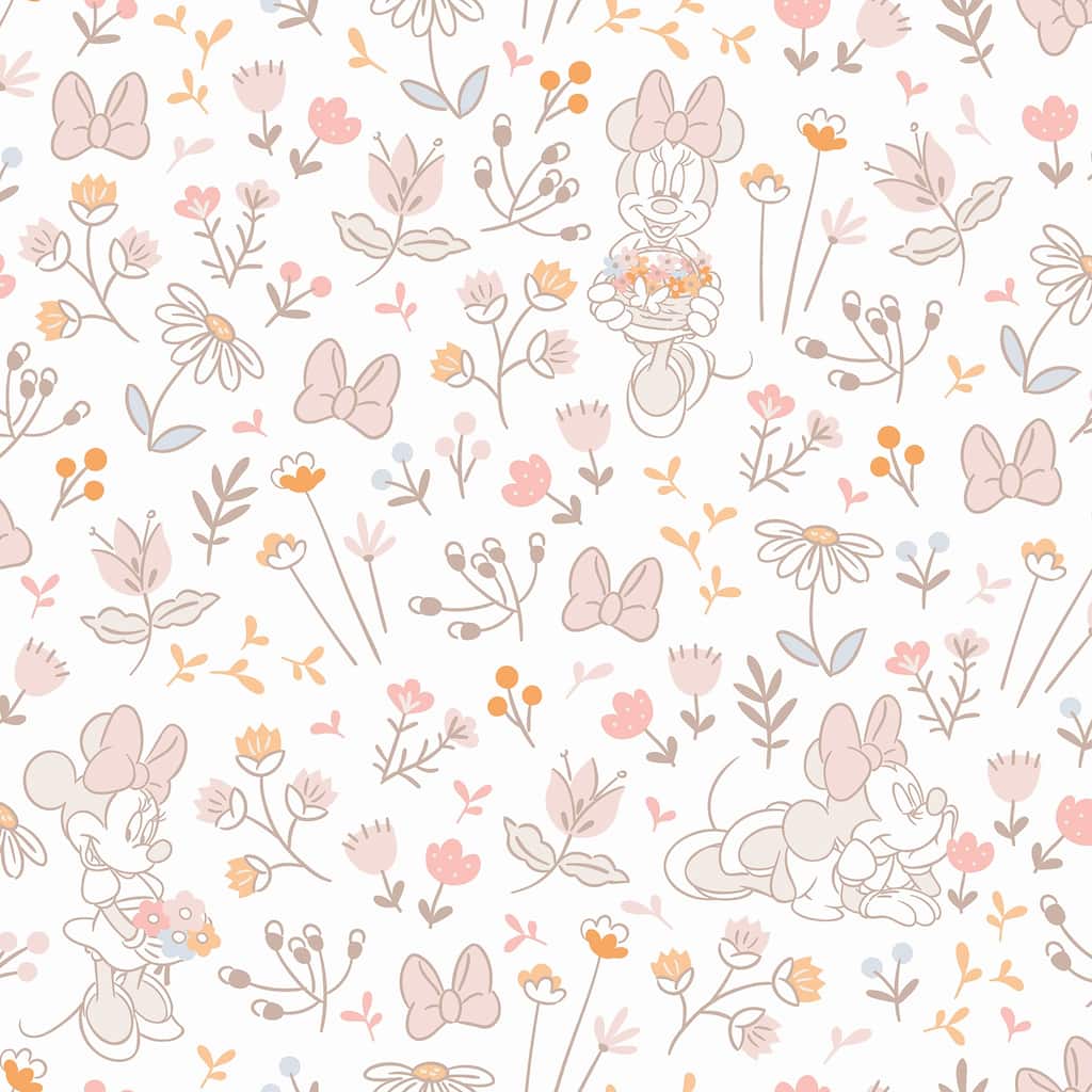 Disney Minnie Mouse Pretty as a Flower Pink Peel and Stick Wallpaper - 216 x 20.50