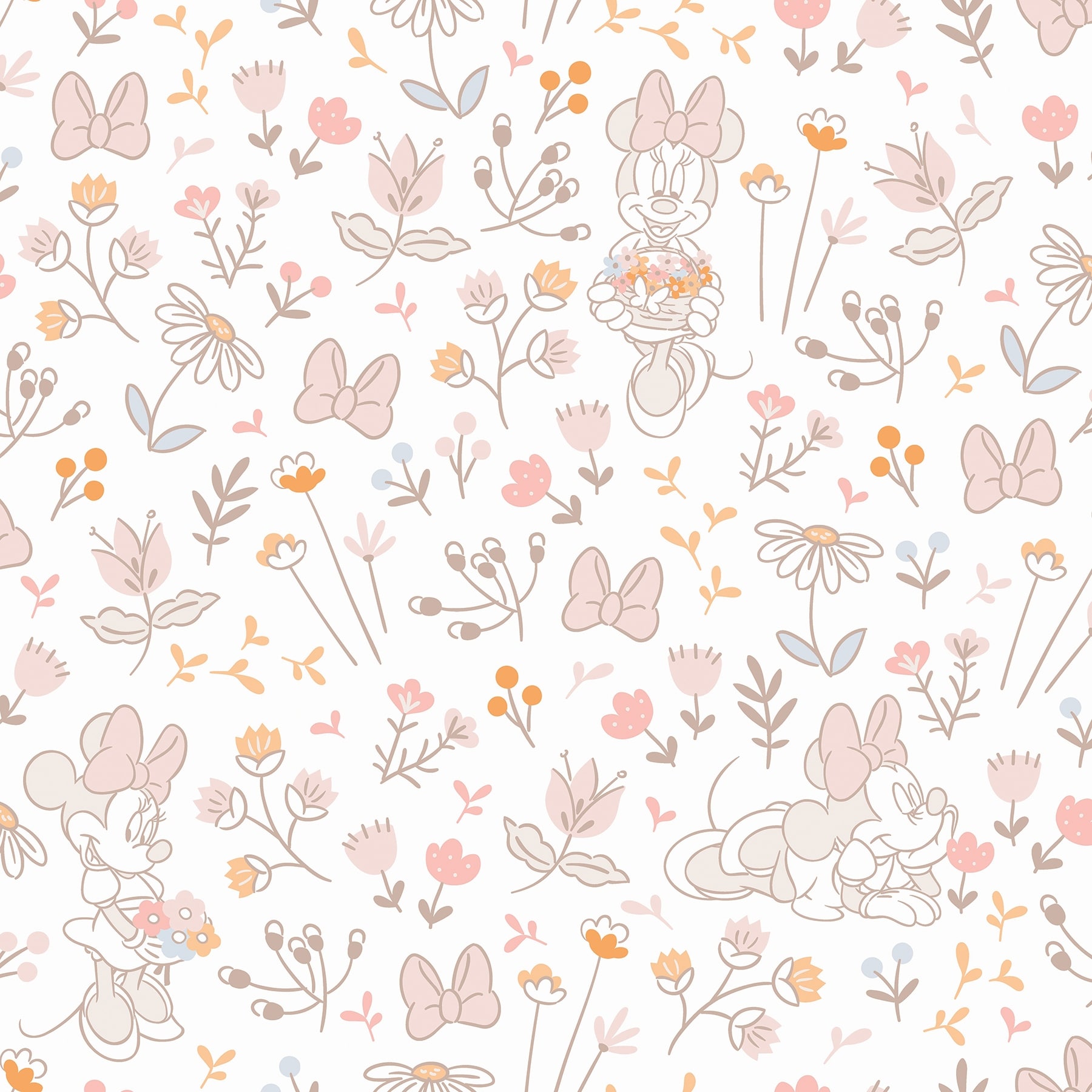 Disney Minnie Mouse Pretty as a Flower Pink Peel and Stick Wallpaper - 216 x 20.50