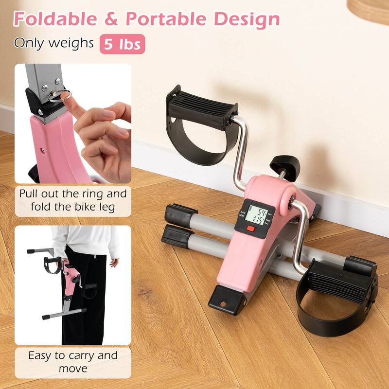 Costway Portable Desk Bike Peddler Machine with Adjustable Resistance - See Details
