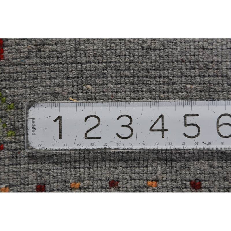 Hand Knotted Oriental 100% Wool Carpet Tribal Animal Pictorial Greys & Charcoal Gabbeh Area Rug - 7' 10'' X 5' 1''