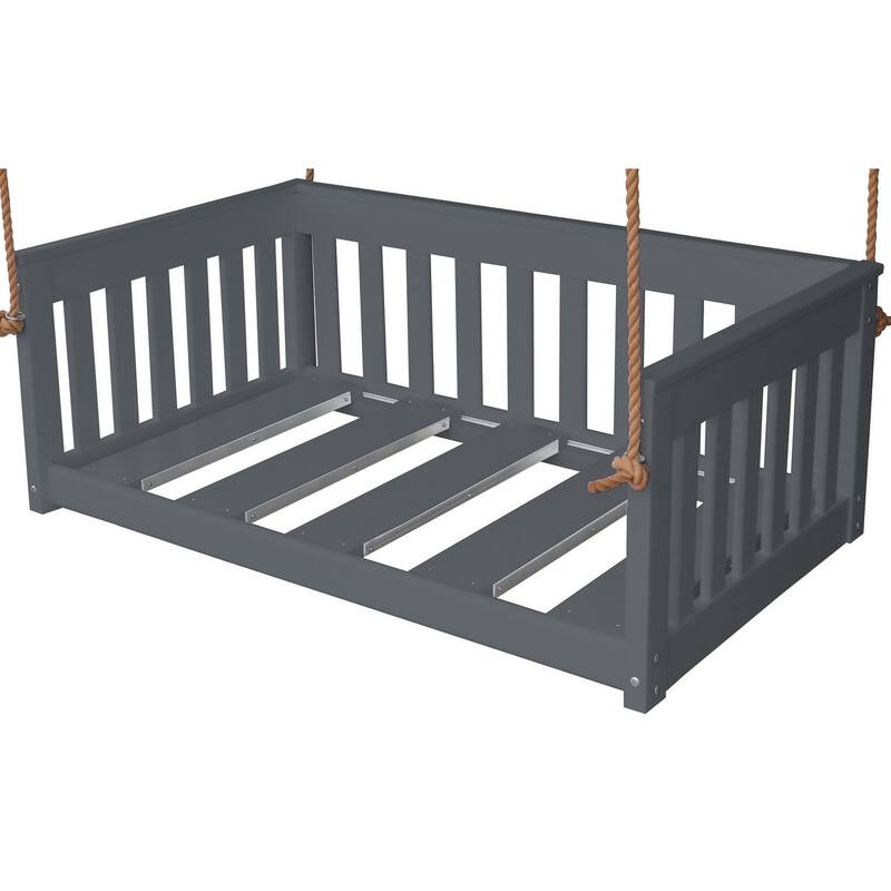 Poly Lumber Deep Seating Mission Swing with Rope - 50" - Dark Gray