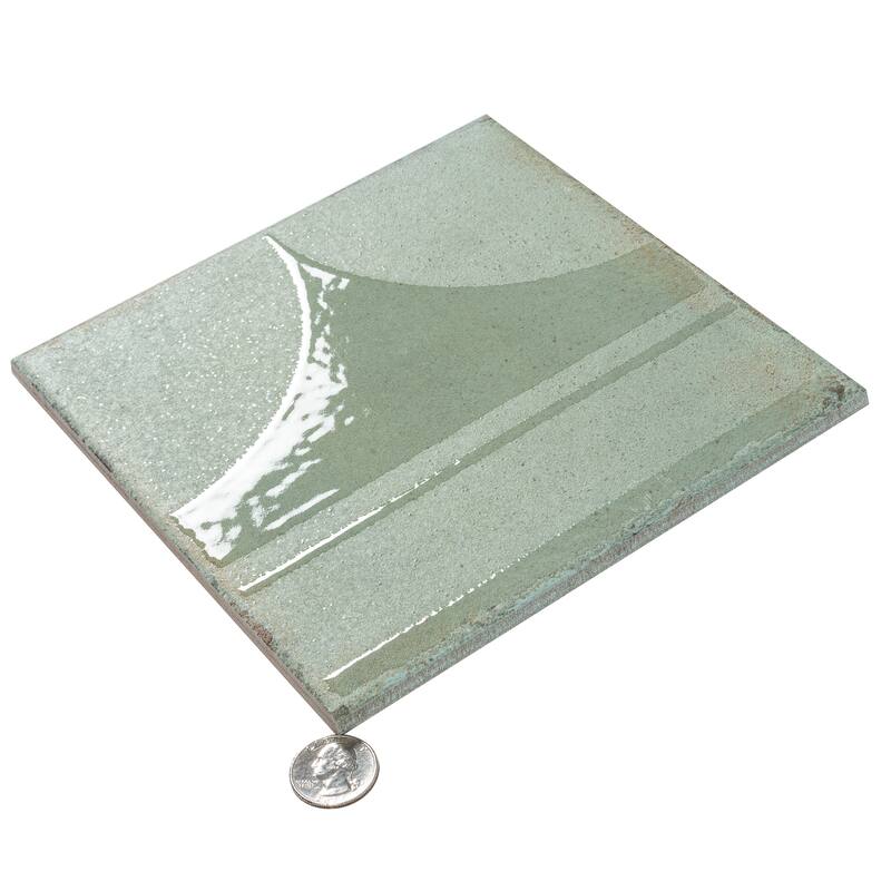 Cadence 8x8 Muted Sage Green Porcelain Square Motif Wall and Floor Tile (12.49 sq ft/case) - 29 Pack