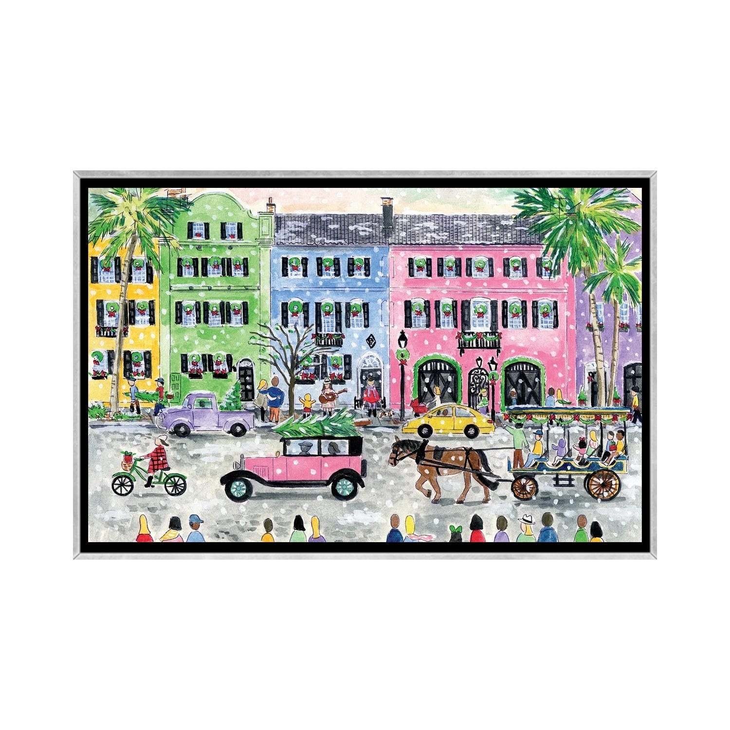 iCanvas "Christmas In Charleston" by Michael Storrings Framed