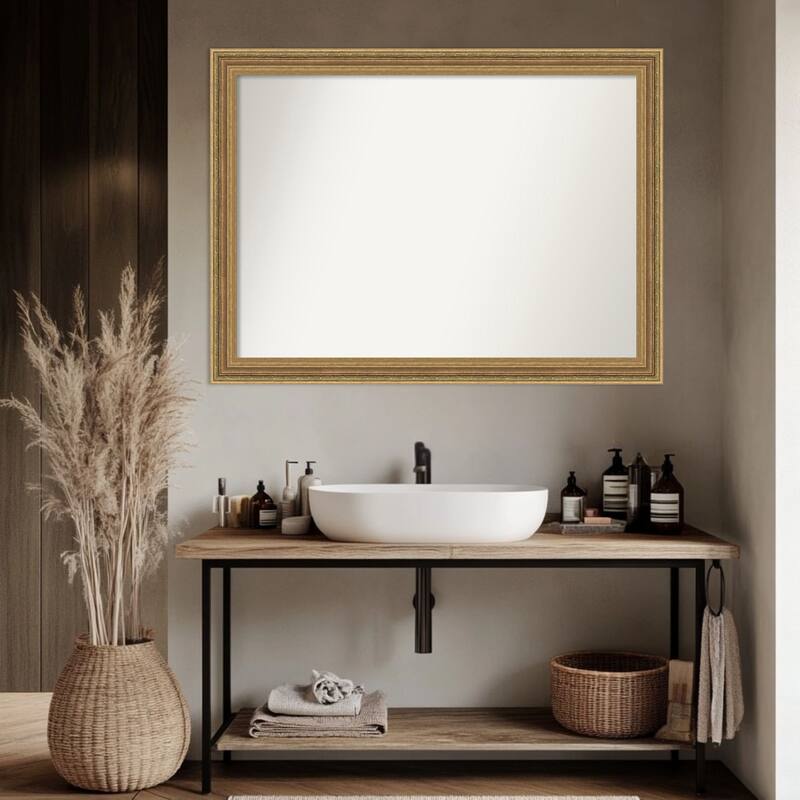 Elliot Gold Non-Beveled Framed Bathroom Vanity Wall Mirror - Elliot Gold