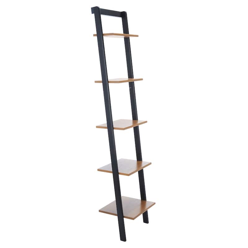 SAFAVIEH Viorela 5-Tier Leaning Etagere Bookcase - 16.9" W x 14" L x 76" H - 17Wx14Dx76H