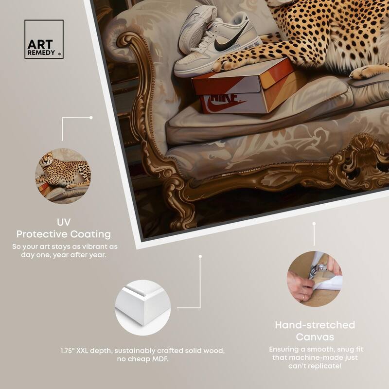Lounging Sneaker Cheetah Canvas by Art Remedy